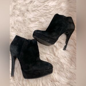 Black suede booties from Aldo